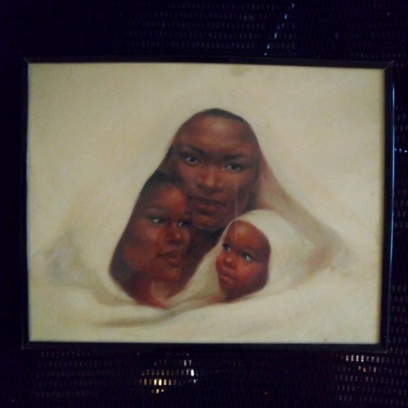 African Mother Love Painting 10x9 - Picture 1 of 2